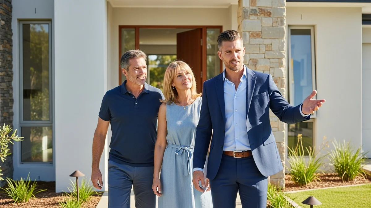 Buyers agent consulting with clients showing property market expertise and AI search visibility