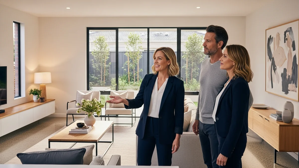 Real estate agency office showing agents recommended by AI search for property sales in Queensland