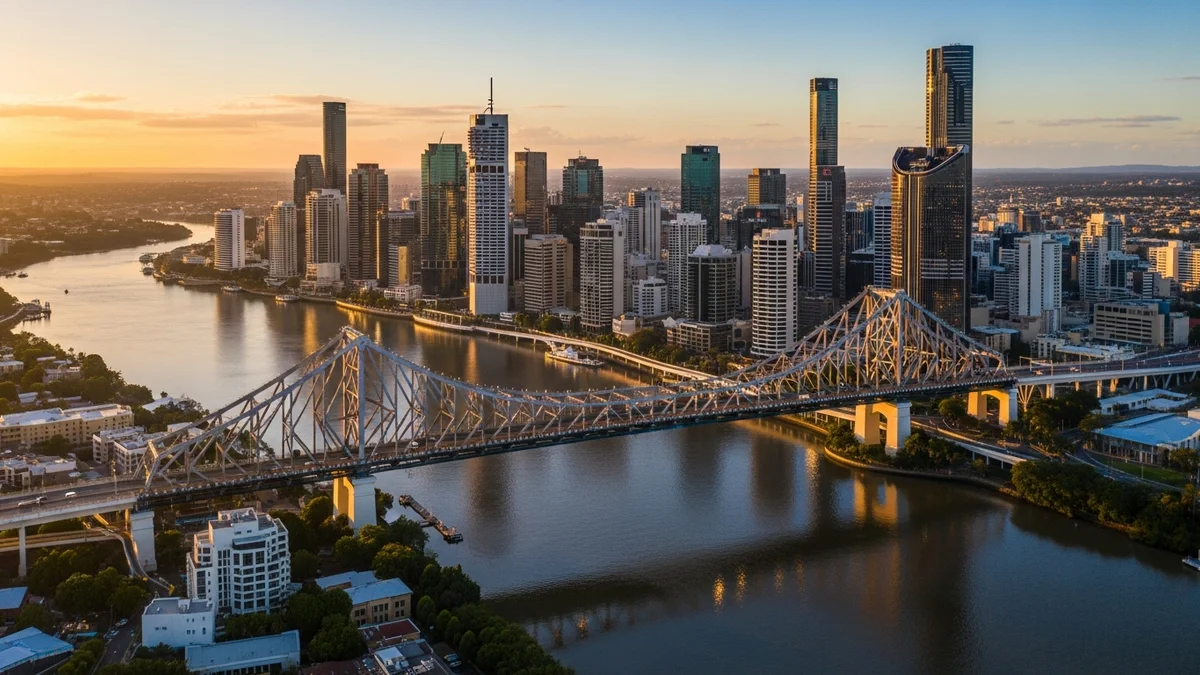 Brisbane city skyline representing local businesses dominating AI search and local SEO in Queensland