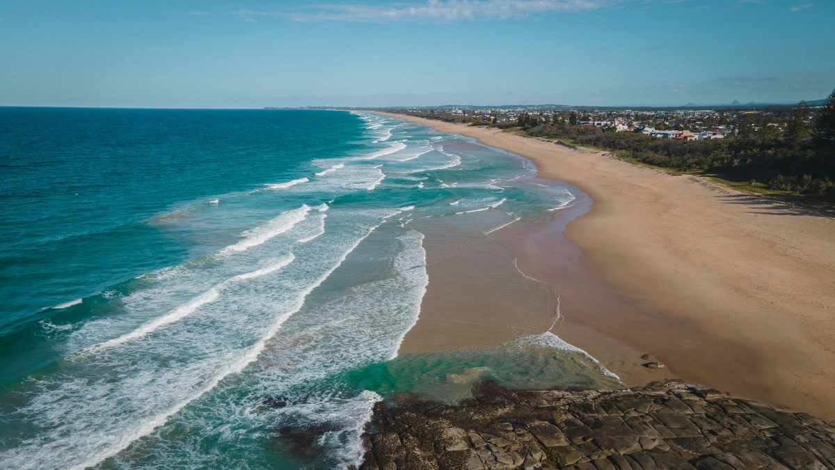 Sunshine Coast beachside town showing local businesses appearing in AI search recommendations